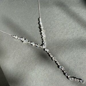Banana Republic Elegant Silver Necklace with crystal detail